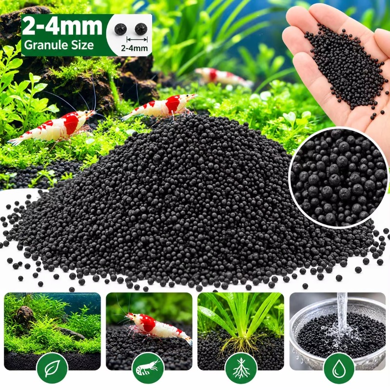 Aquarium Planted Tank Filter - Sustrato negro para acuarios, tierra para