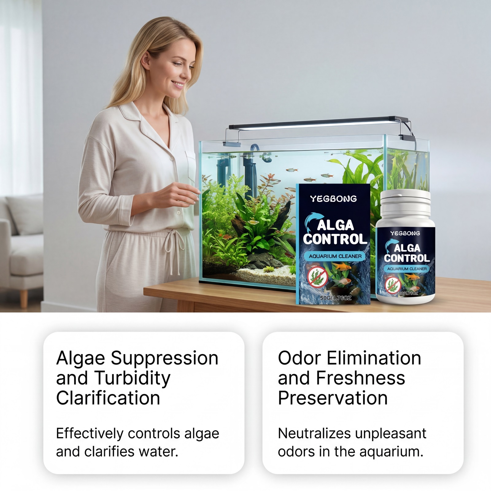 Limpiador de Acuarios en Polvo - Planted Aquarium Algae Control reseña y precio