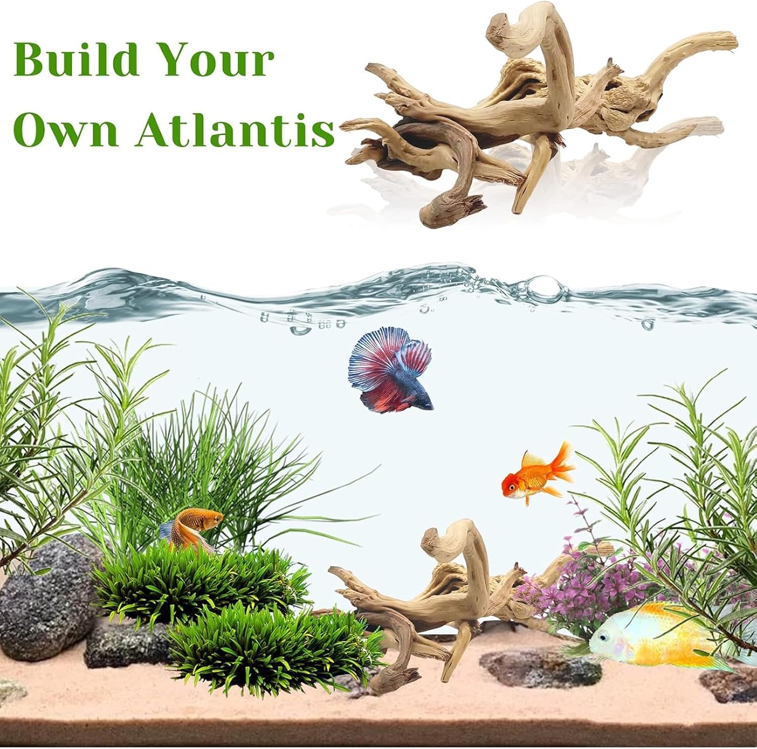 1 Pieza de Madera Natural de 2 - Aquarium Driftwood reseña y precio