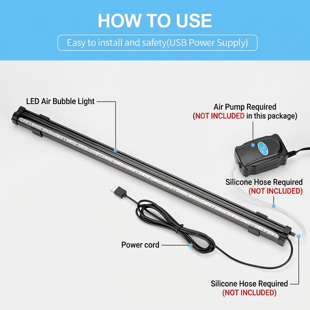 Lámpara LED USB para Acuario,  - Aquarium Plant Light reseña y precio